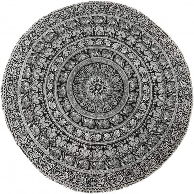 HANDICRAFTOFPINKCITY Indian Tapestry Mandala Round Roundie Hippie Beach  Throw Boho Yoga Mat Bohemian Cotton Table Cloth